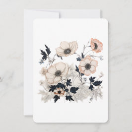 Floral Square, Nordic Art Design, Soft Pastels Einladung