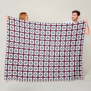 Floral Squares Fleecedecke