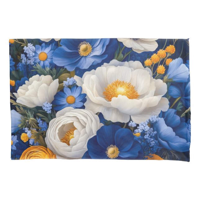 Floral Standard Pair Pillowcases Kissenbezug (Vorderseite-Links)