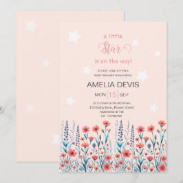 Floral Star Baby Dusche Einladung