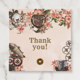 Floral Steampunk Vielen Dank Geschenkanhänger