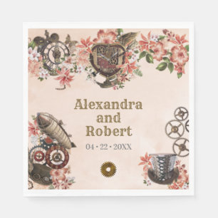Floral Steampunk Wedding Serviette