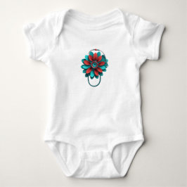 Floral Stethoscope Design - Unique Medical & Healt Baby Strampler