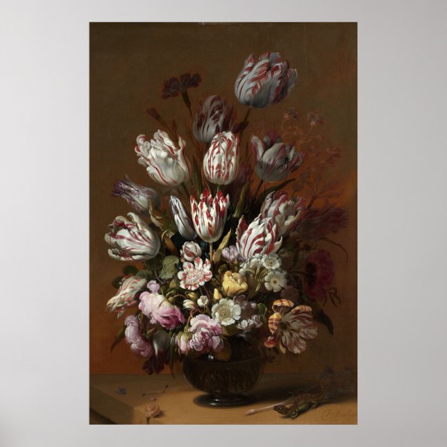 Floral still life painting von Hans Bollongier Pos Poster (Vorne)