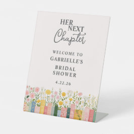 Floral Storybook Ihr nächstes Kapitel Brautparty Sockelschild