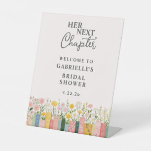 Floral Storybook Ihr nächstes Kapitel Brautparty Sockelschild