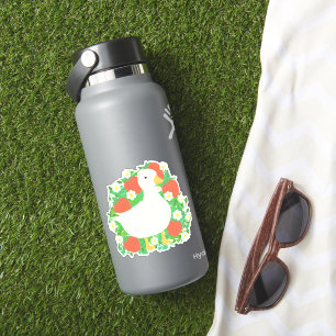 Floral Strawberry Goose Duck Aufkleber