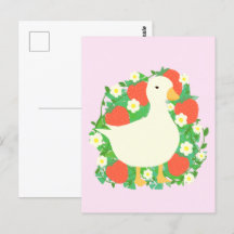Floral Strawberry Goose Duck