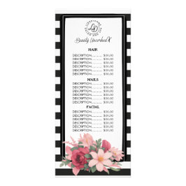 Floral Streifen Salon Rackkarte Werbekarte