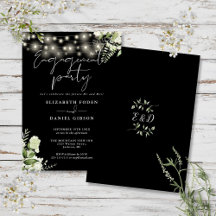 Floral String Lights Schwarz-weiße Engagement Part