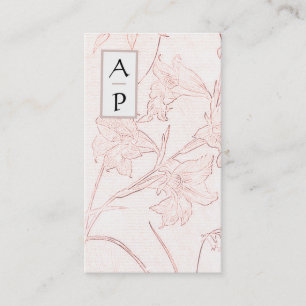 *~* Floral Subtile Blume Rose Farbe QR Logo Foto Visitenkarte