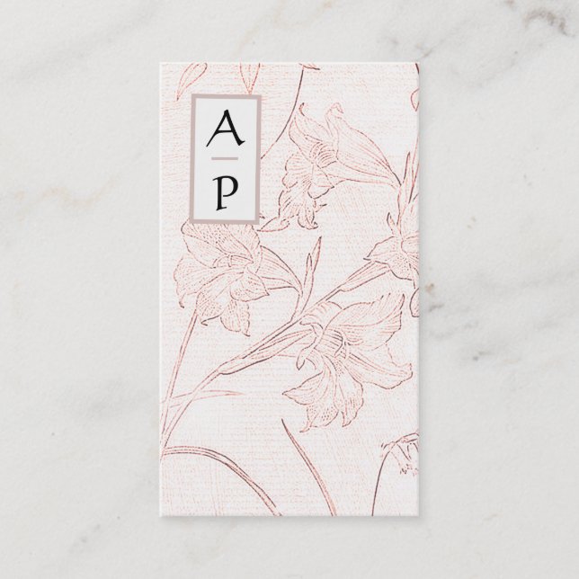 *~* Floral Subtile Blume Rose Farbe QR Logo Foto Visitenkarte (Vorderseite)