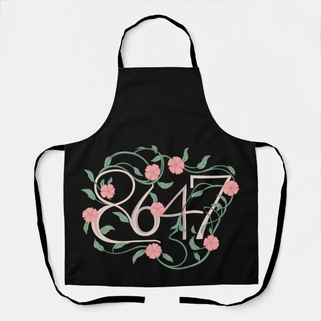 Floral Subtle Anti Trump 8647 86 47 Boho Schürze (Vorderseite)