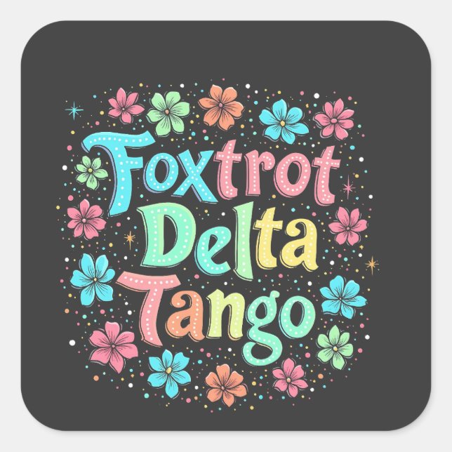 Floral Subtle Anti Trump 8647 Anti Maga Quadratischer Aufkleber (Vorderseite)