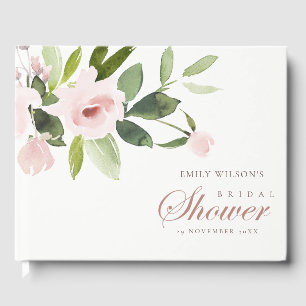 FLORAL SUBTLE SOFT BLUSH PINK ROSE BRAUTPARTY GÄSTEBUCH