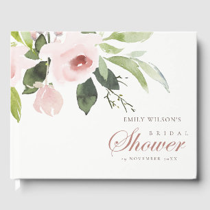 FLORAL SUBTLE SOFT BLUSH PINK ROSE BRAUTPARTY GÄSTEBUCH