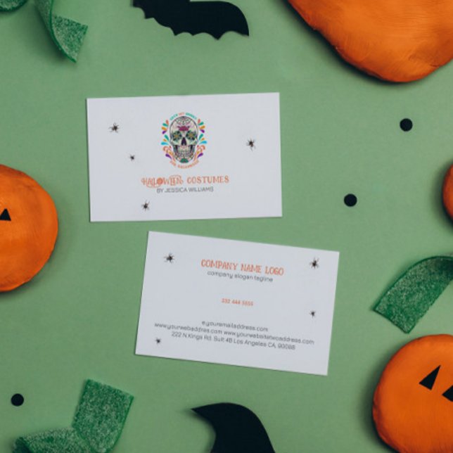 Floral Sugar Skull Burning Business Card Visitenkarte (Von Creator hochgeladen)