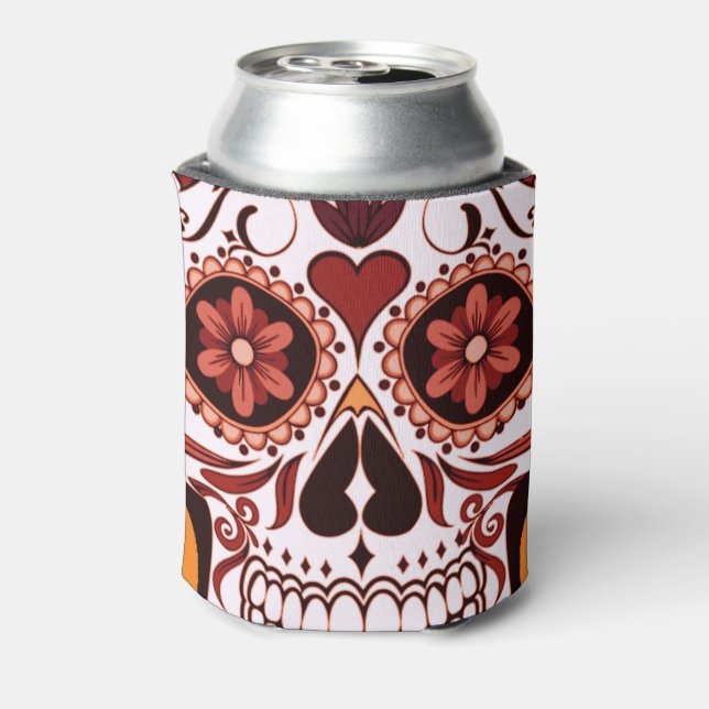 Floral Sugar Skull Day of the Dead Art Dosenkühler (Kanne Rückseite)