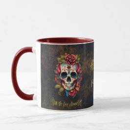 Floral Sugar Skull Dia de los Muertos Gedächtnis Tasse