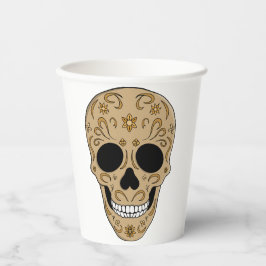 Floral Sugar Skull Dia de los Muertos Pappbecher