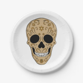 Floral Sugar Skull Dia de los Muertos Pappteller
