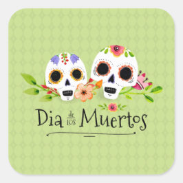 Floral Sugar Skulls Dia de Muertos | Aufkleber