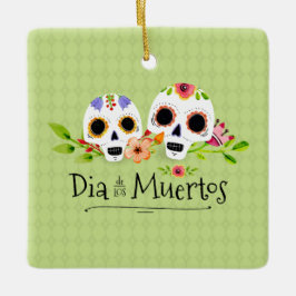 Floral Sugar Skulls Dia de Muertos | Keramik-Ornam Keramikornament