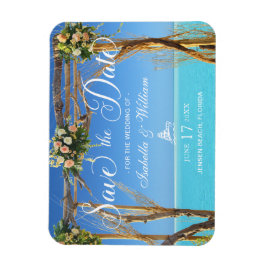 Floral Summer Beach Wedding Gate Save the Date Magnet