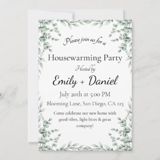 Floral summer house warming party invitation einladung