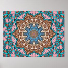 Floral Sun Mandala Poster