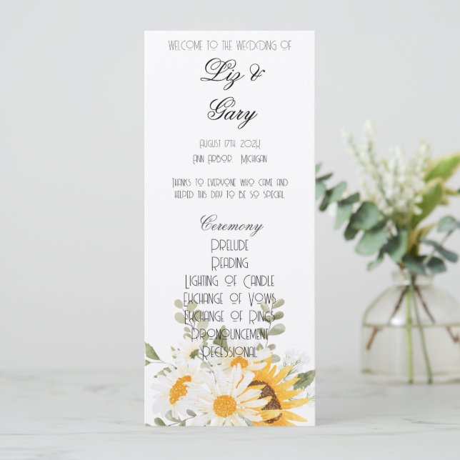 Floral Sunflower & Daisy Programm (Stehend Vorderseite)
