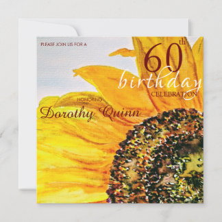 Floral Sunflower Meilenstein Geburtstag Einladung