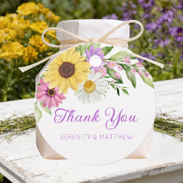 Floral Sunflower Wildflower Wedding Thank You Geschenkanhänger