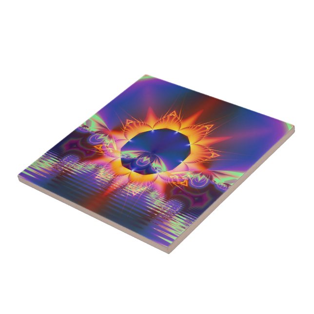 Floral Sunset Trivet Tile Fliese (Seite)