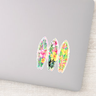 Floral Surfboard Vinyl Aufkleber