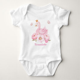 Floral Swan Princess 1. Geburtstag Baby Strampler