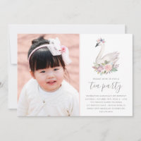 Floral Swan Princess Birthday Foto Teezeremonie Pa