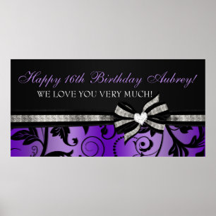 Floral Swirl 16 . Geburtstag Banner Poster