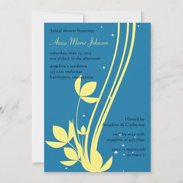 Floral Swirl - invitation de la douche nuptiale (Devant)