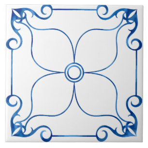 Floral Symmetrie Mittelmeer Keramik Tile Fliese