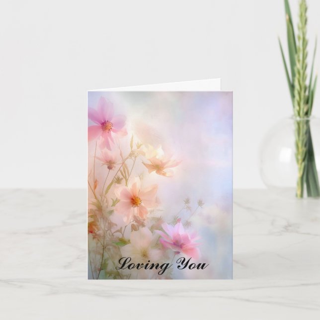 Floral Sympathie Karte Love You (Vorderseite)