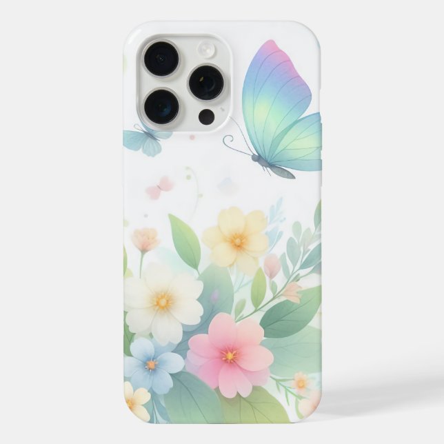 Floral Symphony 🌸 🦋 iPhone 15 Pro Max Hülle (Rückseite)