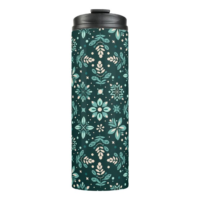 Floral Symphony Pattern Thermosbecher (Vorderseite)