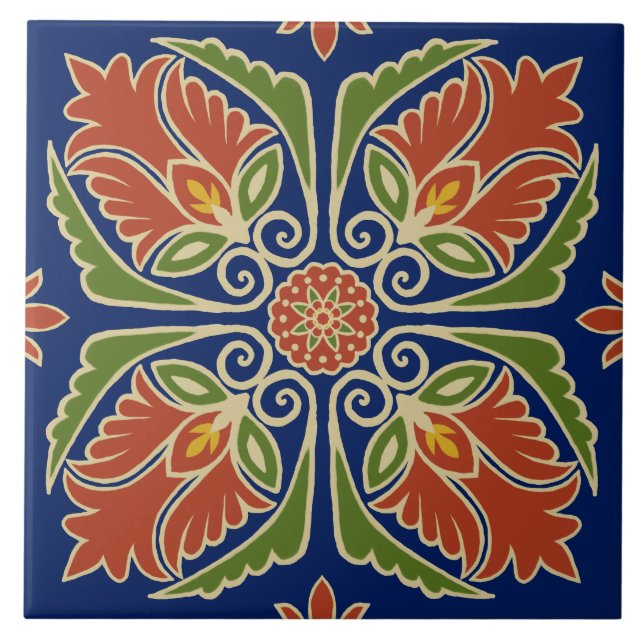 Floral Talavera Tile  Fliese (Vorderseite)