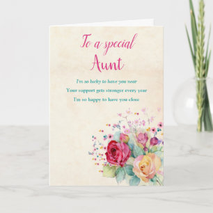 Floral Tante Tuntie Geburtstagkarte Karte