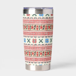 Floral Tatreez Folk Thermobecher