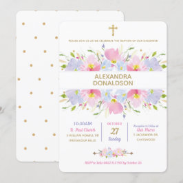 Floral Taufe Christening Girl Einladung