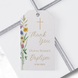 Floral Taufe Vielen Dank Geschenkanhänger