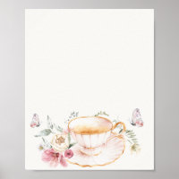 Floral Teacup Bridal Teezeichen