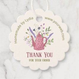 Floral Teapot "Danke für Ihre Bestellung" skallopi Geschenkanhänger